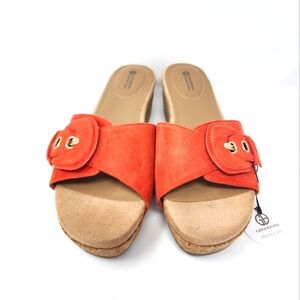 Giani Bernini Ashllyn Orange Faux Suede Platform Slides